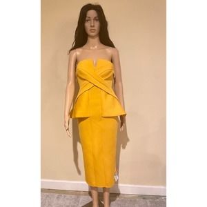 Yellow Peplum Dress